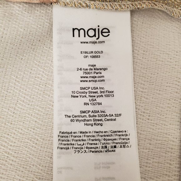 Maje Metallic Silk Blend Short Sz XS  NWT - Picture 10 of 11